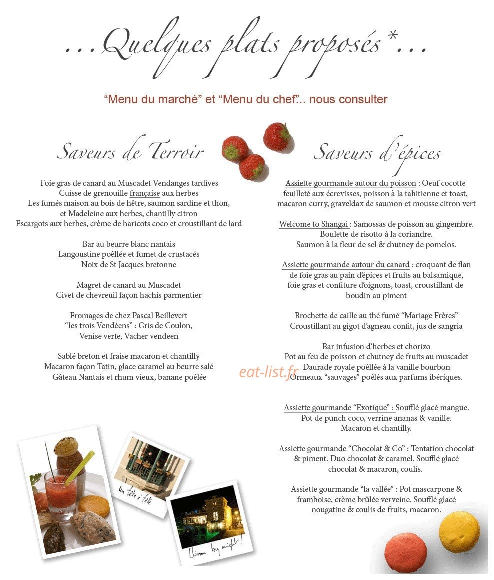 Restaurant de la Vallée — carte page 1