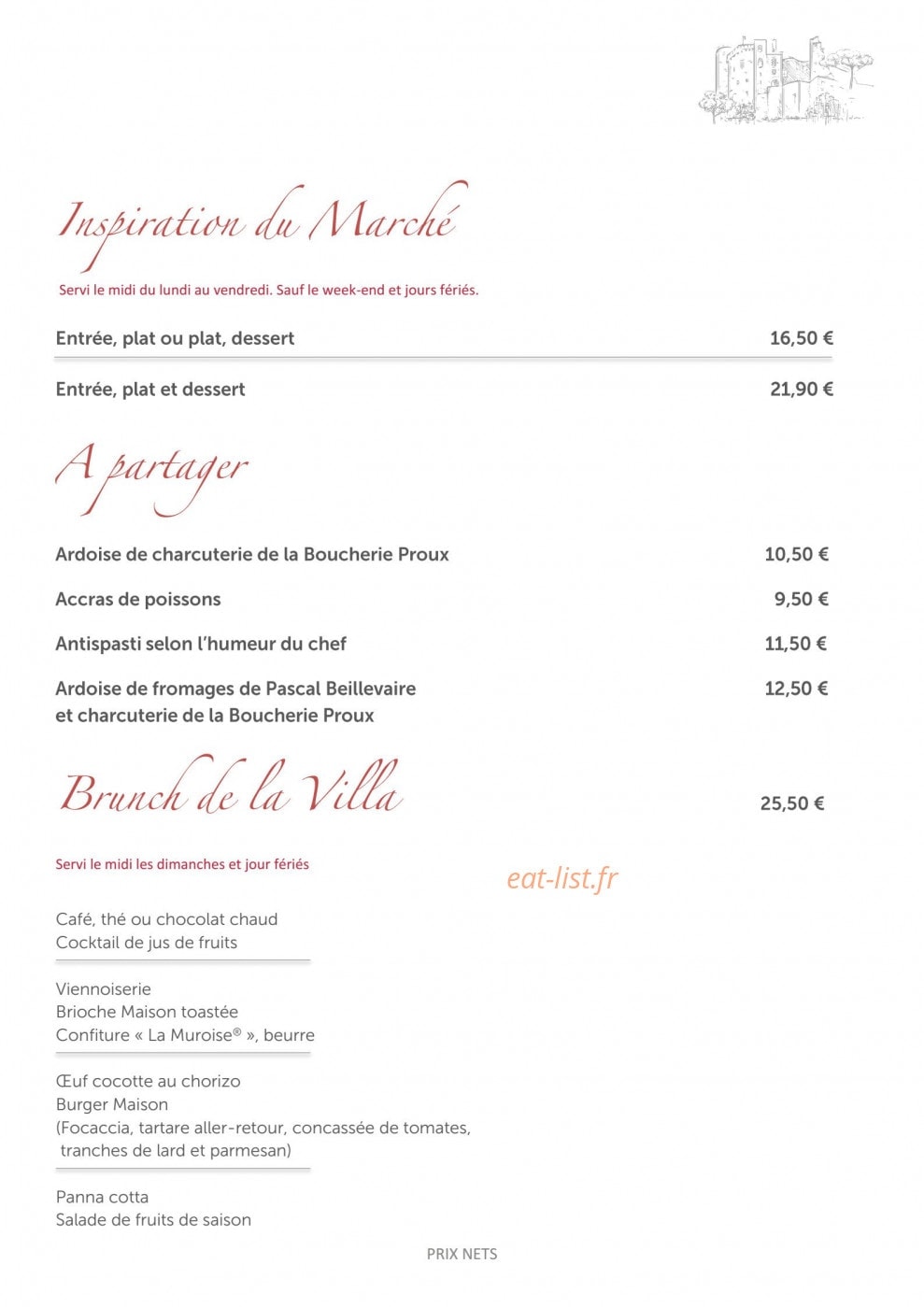 Villa Saint Antoine — carte page 1
