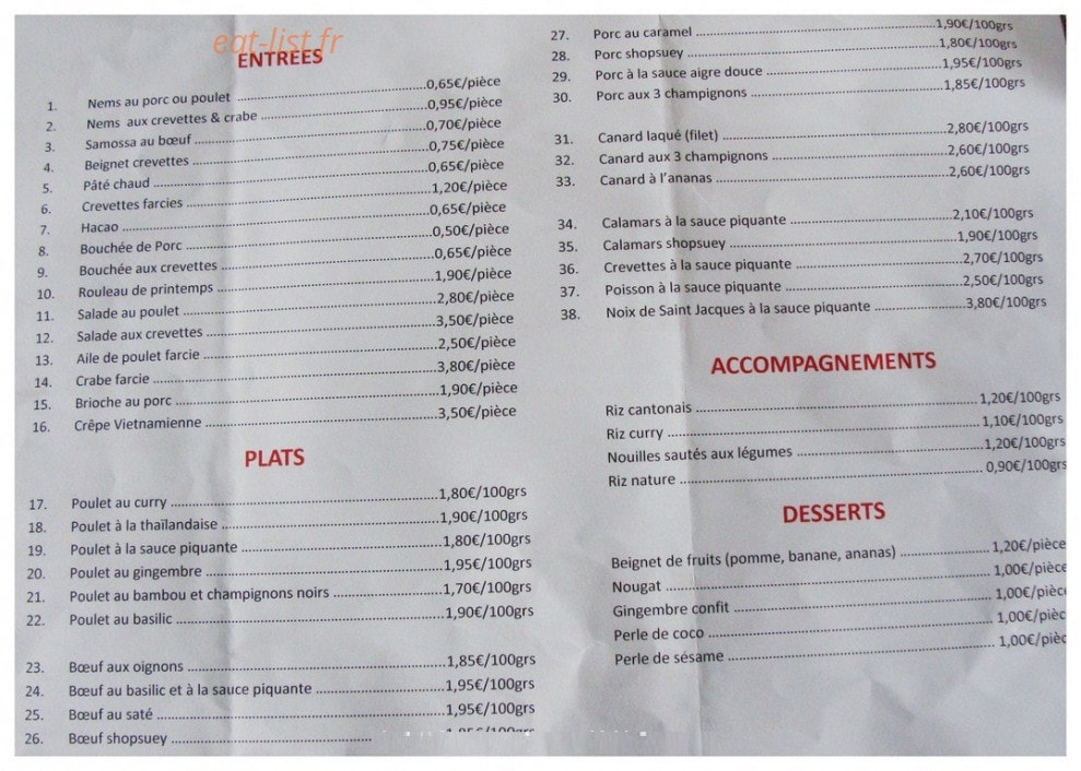 Chez Phuong — carte page 3