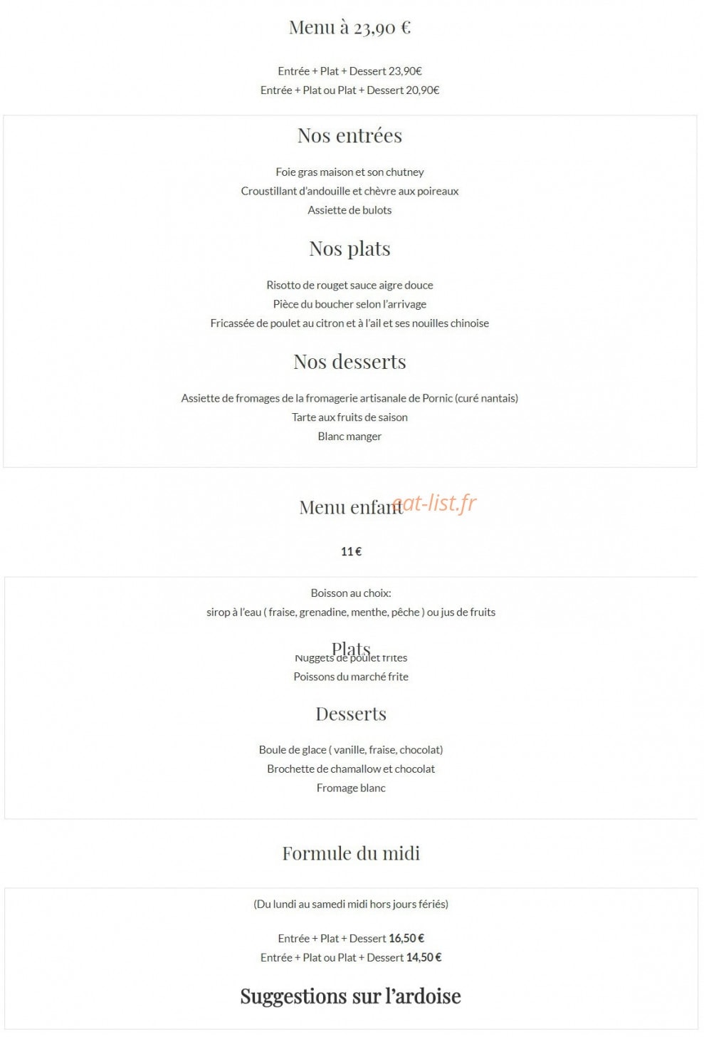 L'escalier gourmand — carte page 2