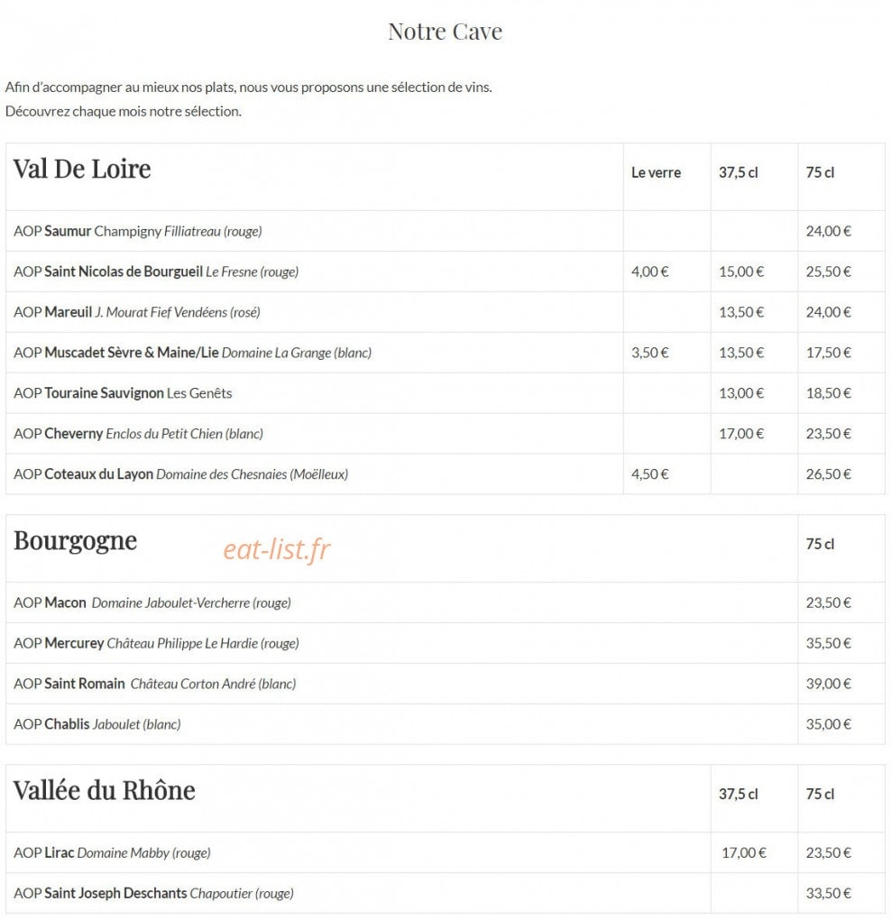 L'escalier gourmand — carte page 4