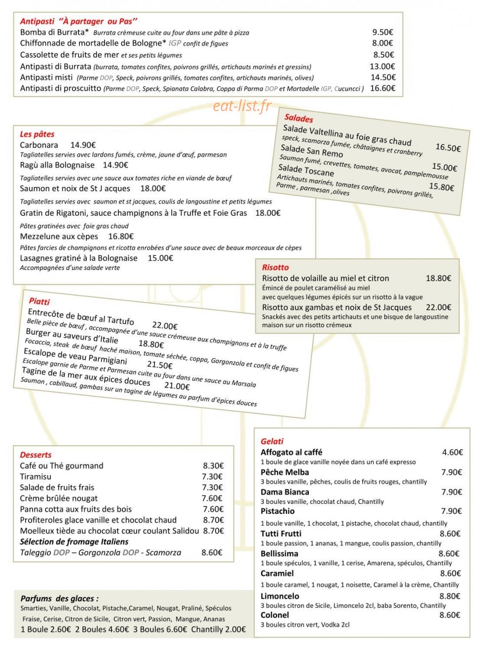 La Bellissima — carte page 1