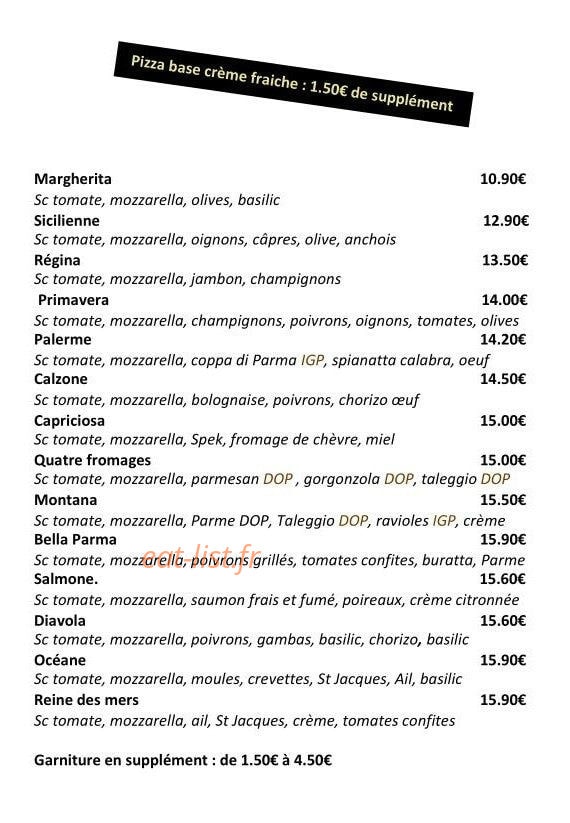 La Bellissima — carte page 3
