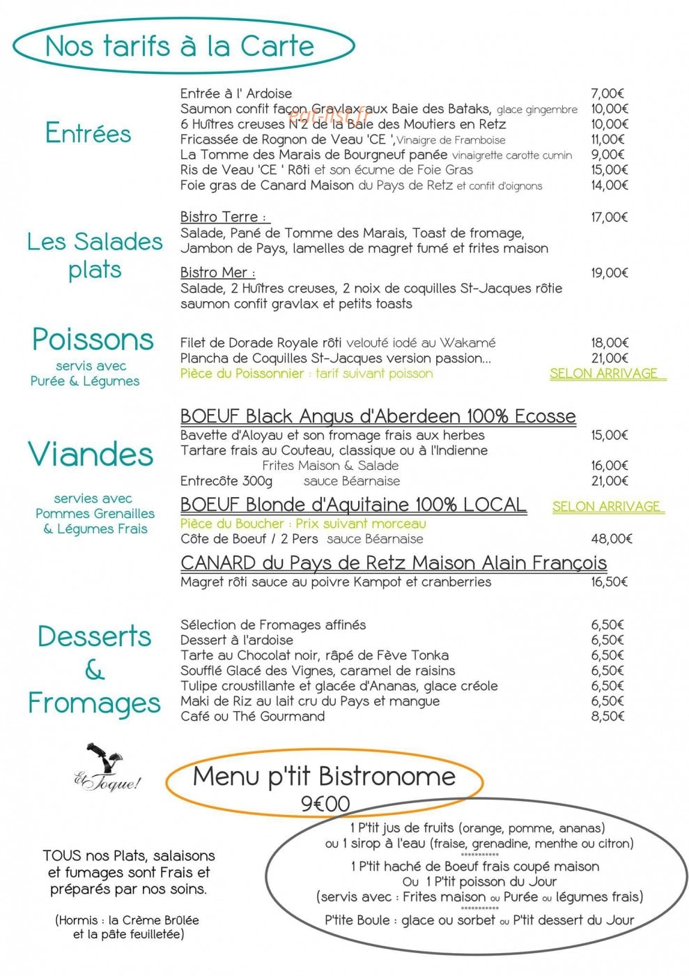 Le Bistronomi'k — carte page 2