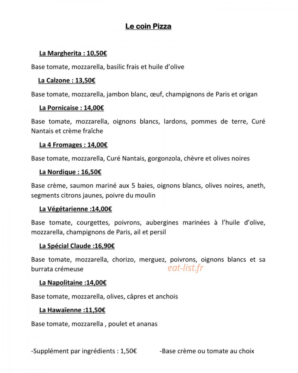O' Fil du goût — carte page 2