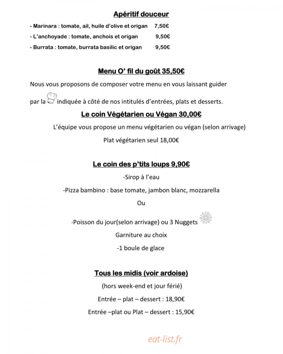 O' Fil du goût — carte page 4