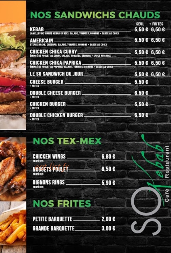 SO kebab — carte page 2
