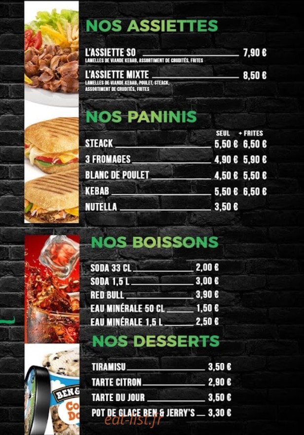 SO kebab — carte page 3