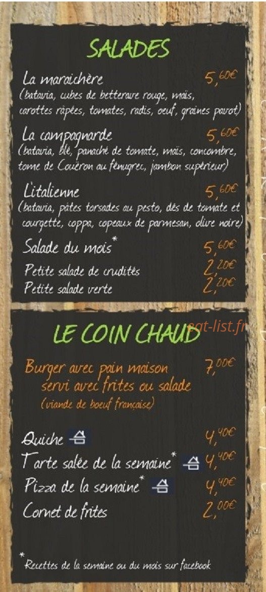 Crok Nature — carte page 1