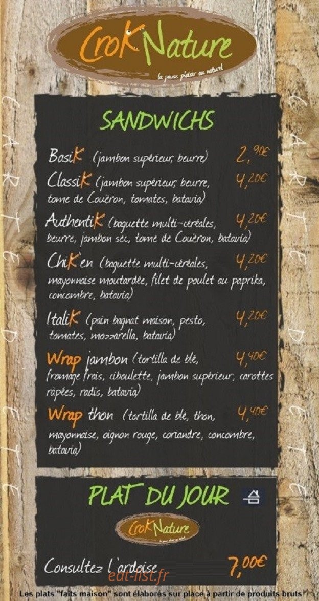 Crok Nature — carte page 2