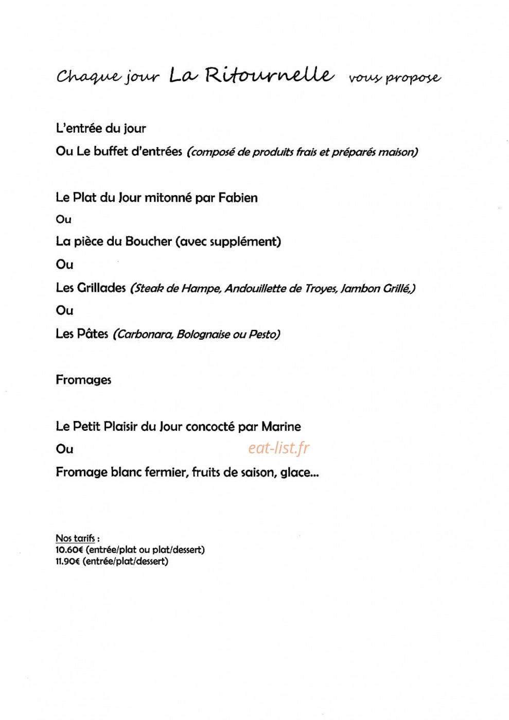 La Ritournelle — carte page 2