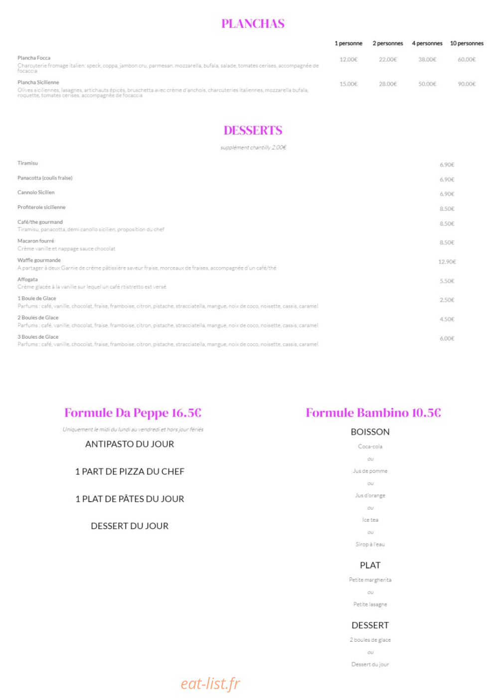 Da Peppe — carte page 2