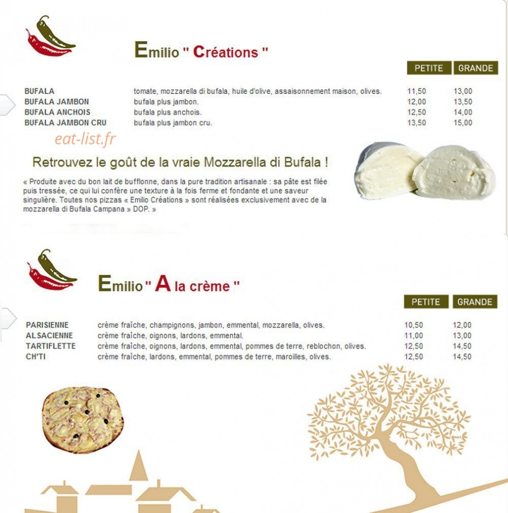 Emilio pizza — carte page 3