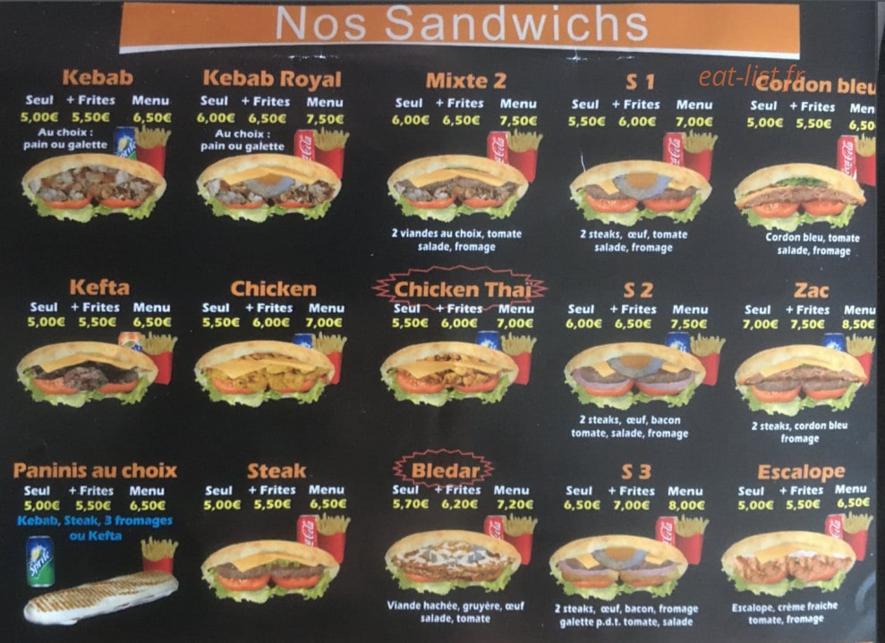 Est Tacos — carte page 1