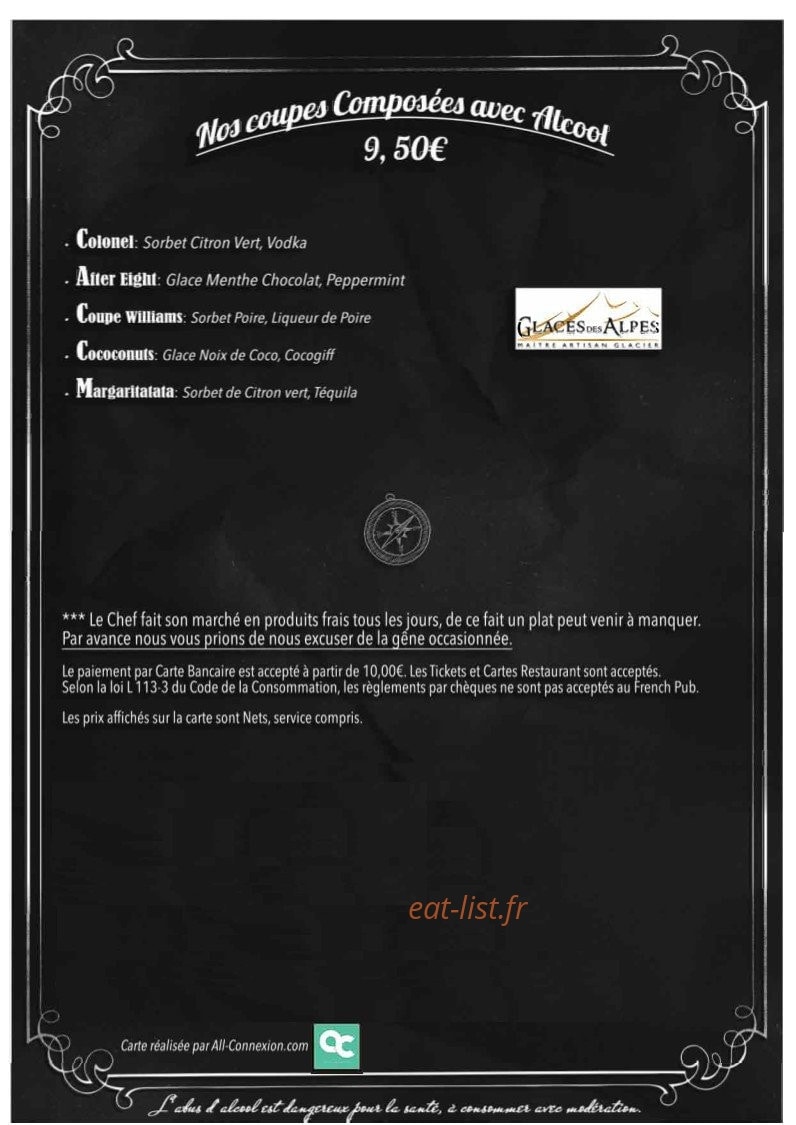 French pub — carte page 10
