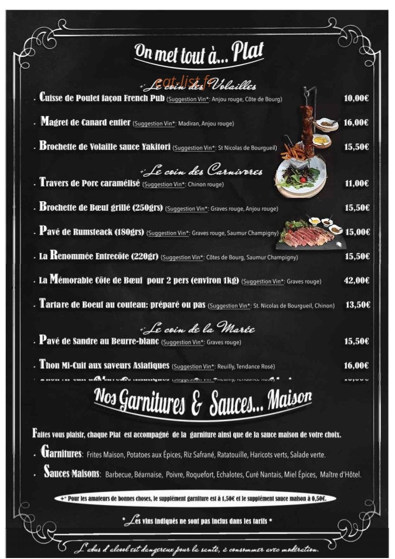 French pub — carte page 6