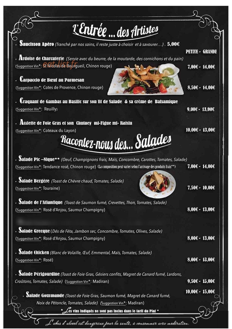 French pub — carte page 3