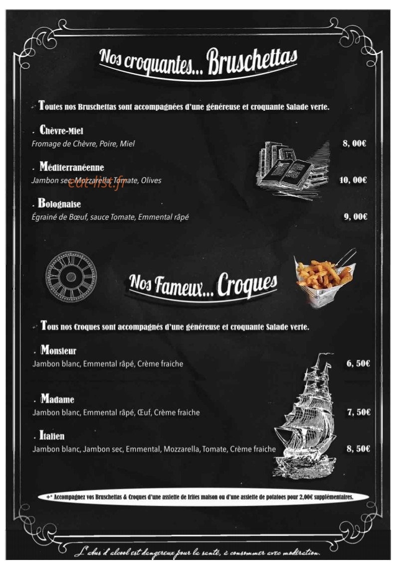 French pub — carte page 5