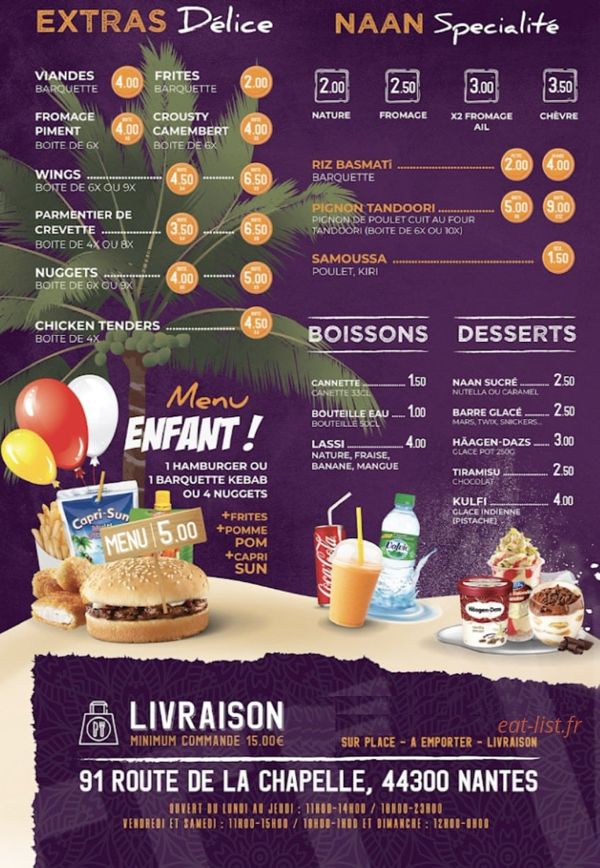 Naan Délice — carte page 4