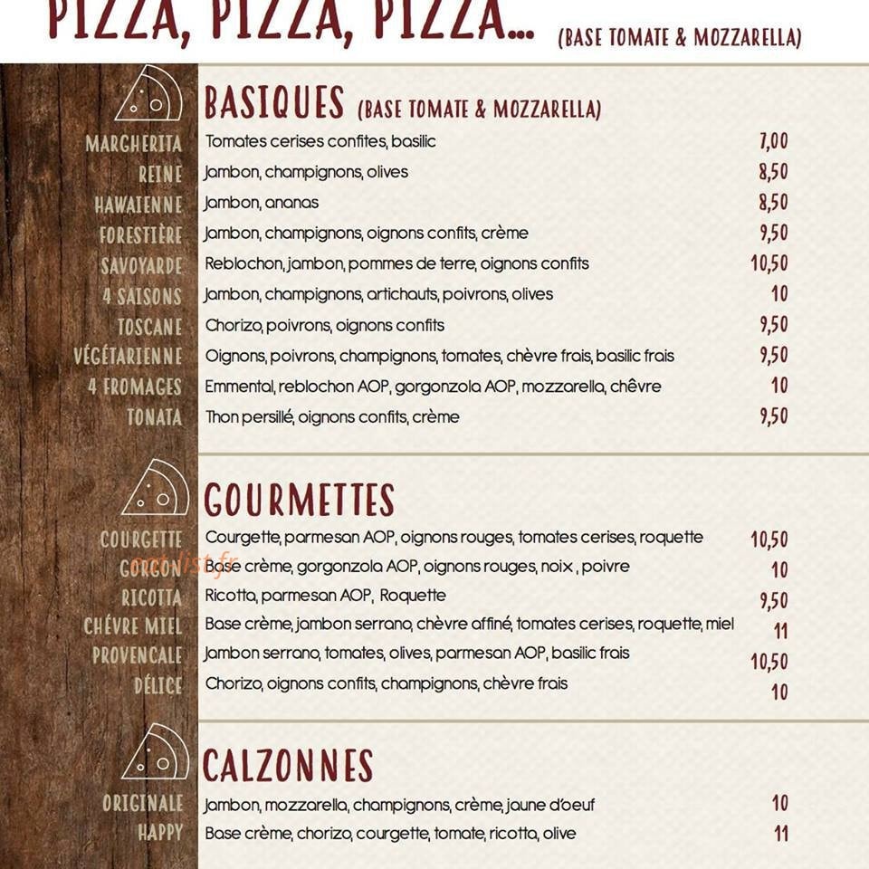 Pizz'happy — carte page 1