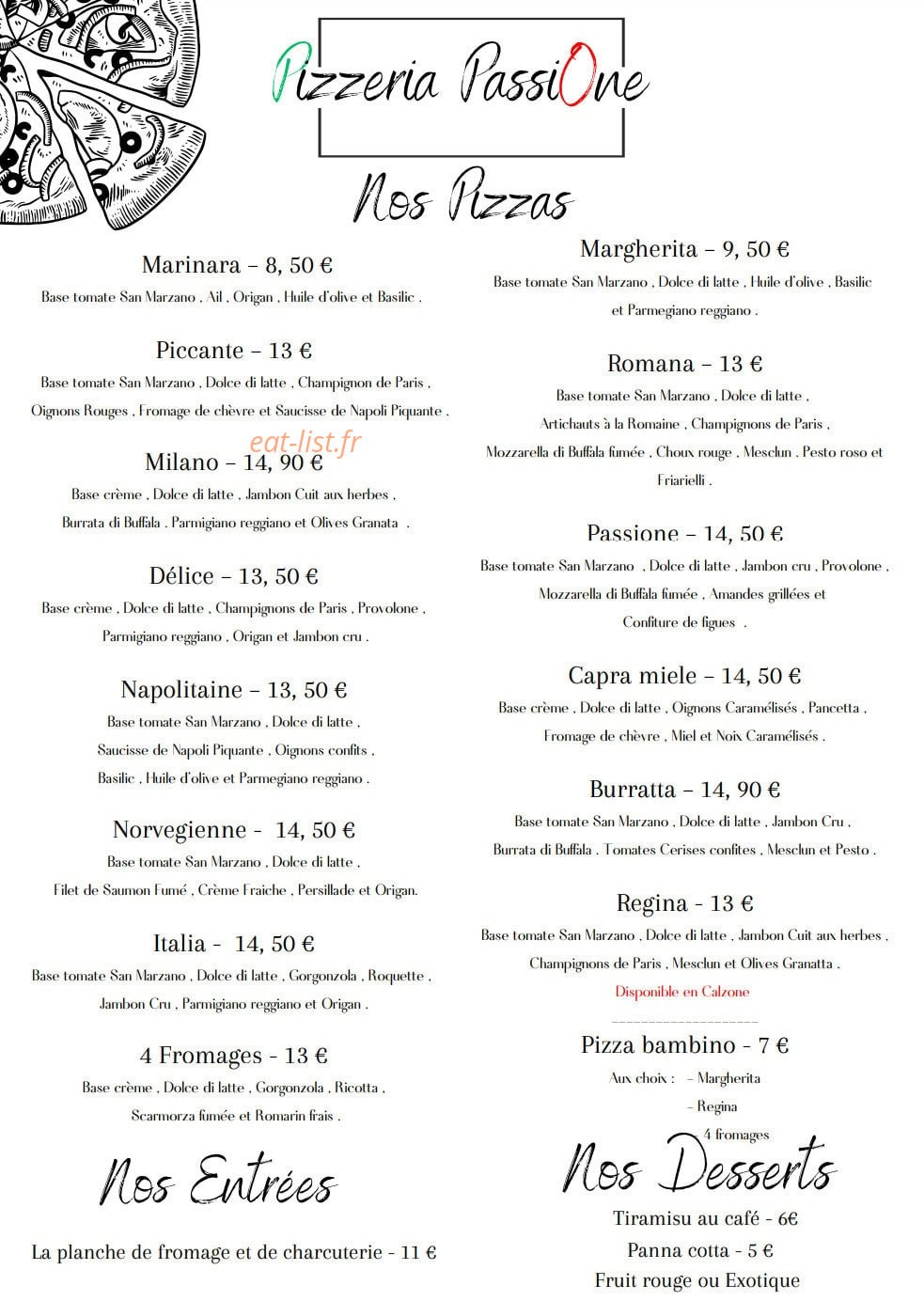 Pizza Passione — carte page 1