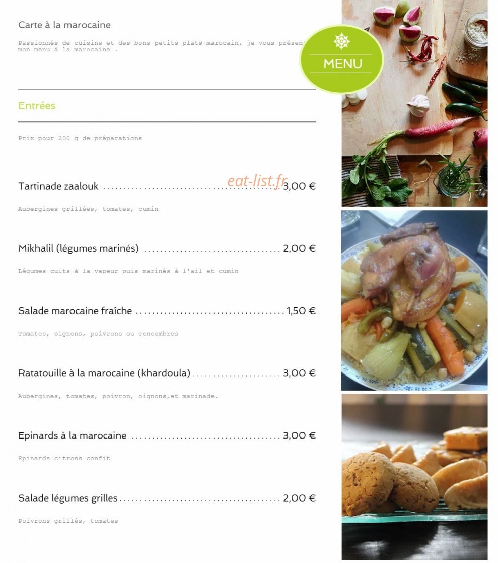 À la marocaine — carte page 1