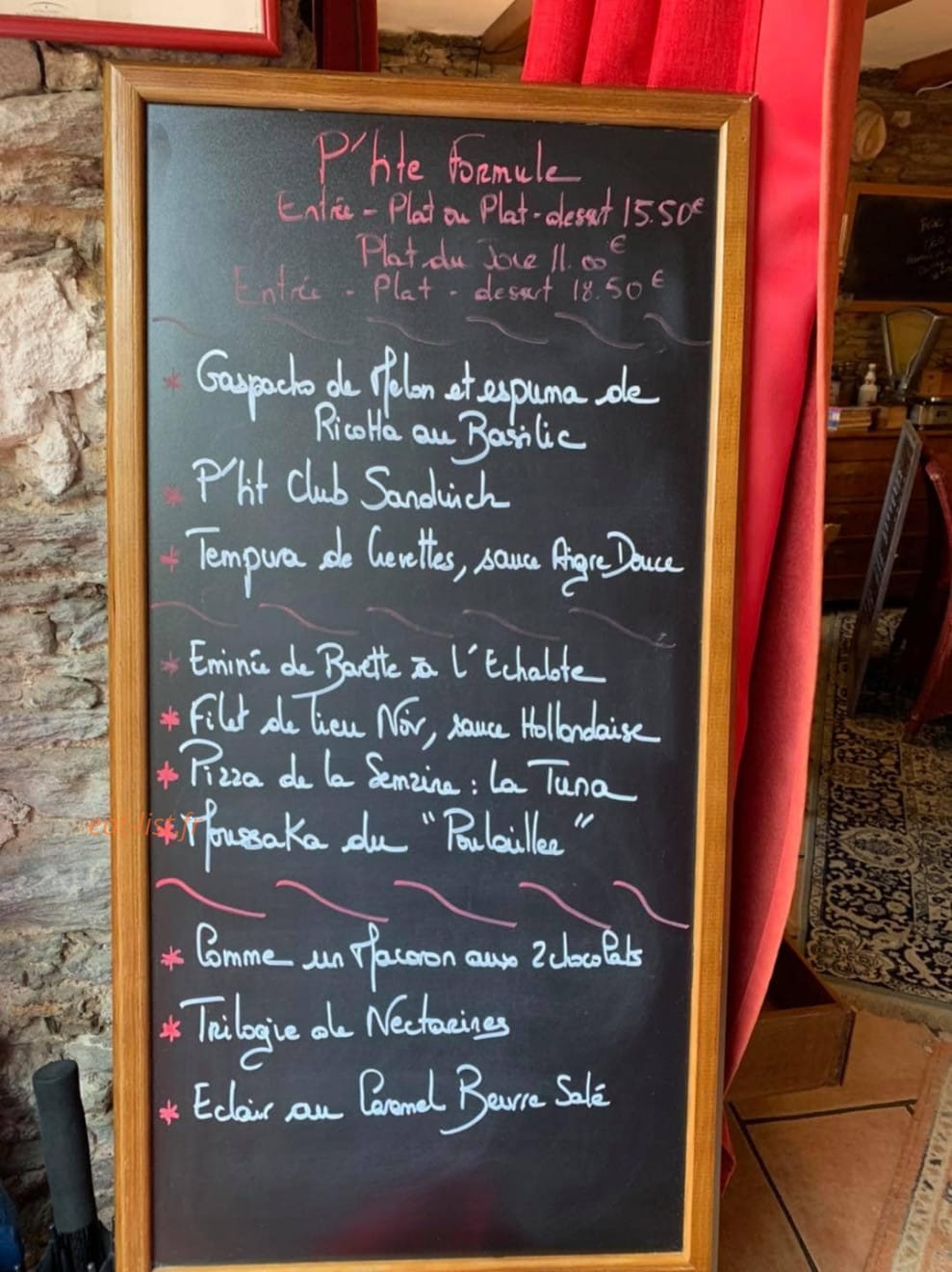 Auberge de l'Erdre — carte page 1