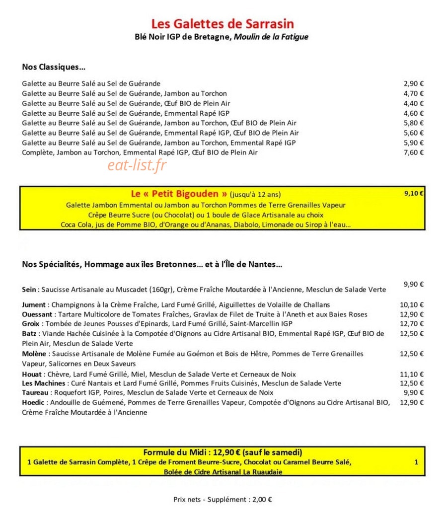 La bigoudène — carte page 2