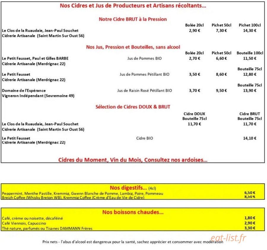 La bigoudène — carte page 4