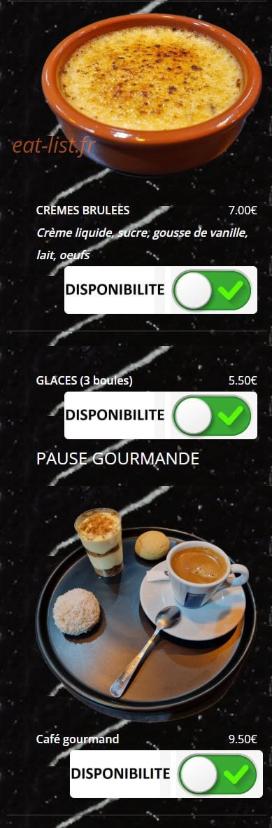 Le Grill du Gesvres — carte page 12