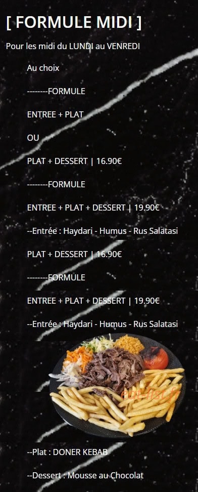 Le Grill du Gesvres — carte page 1
