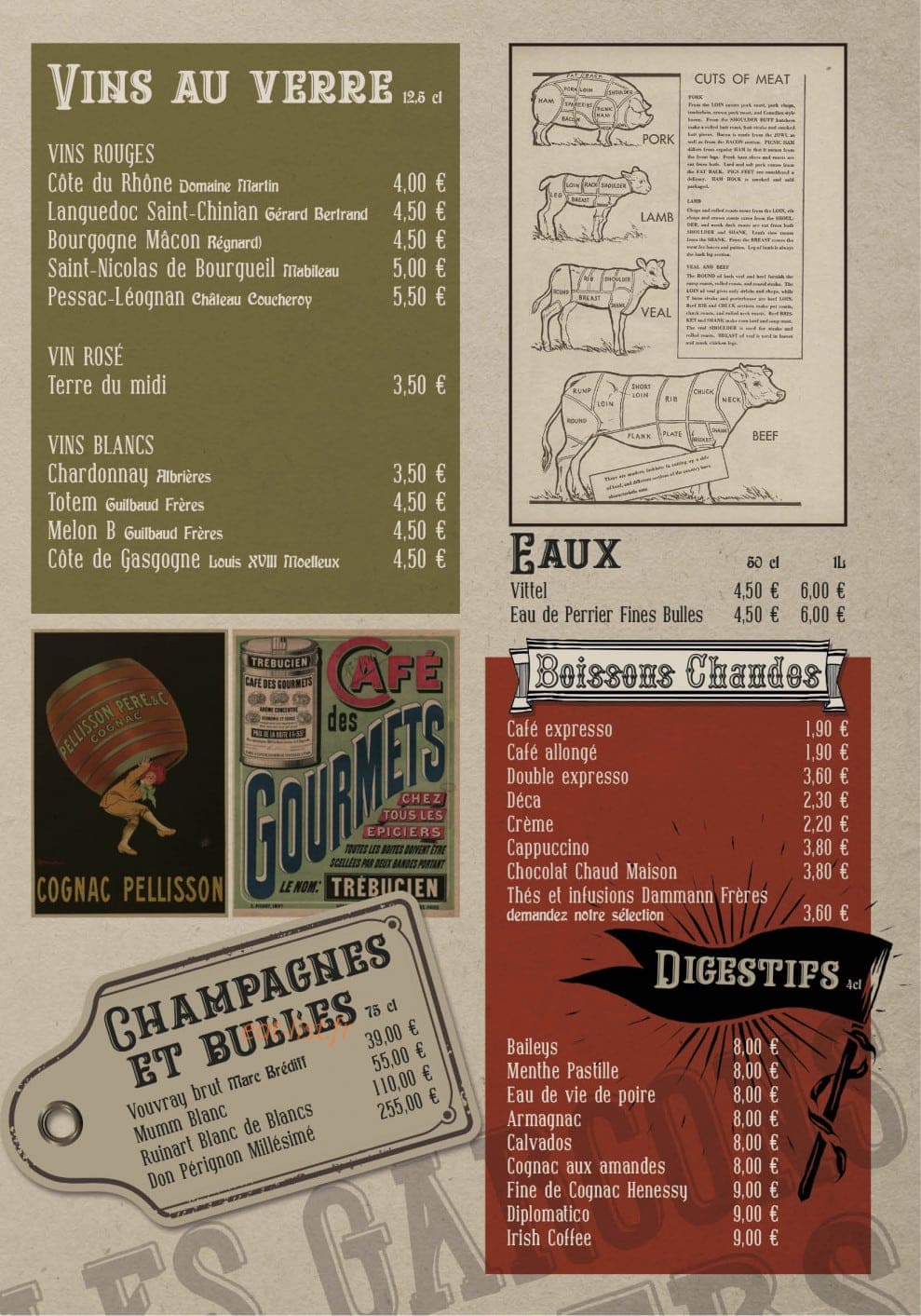 Les Garçons Bouchers — carte page 6