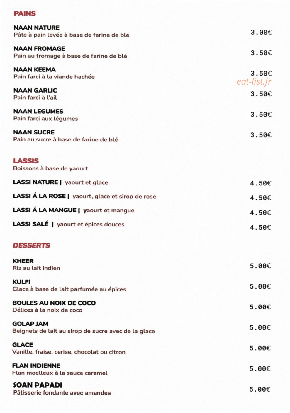 Les Goûts D'Asie — carte page 2