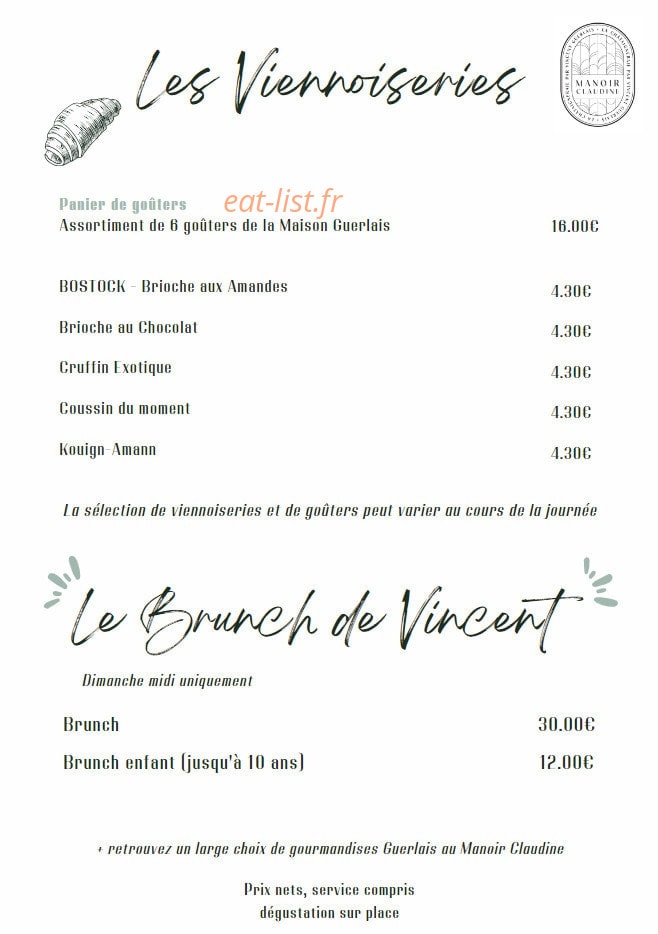 Le Manoir Claudine — carte page 4