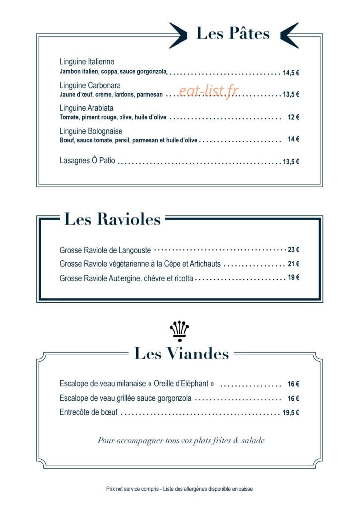 Le Patio — carte page 2