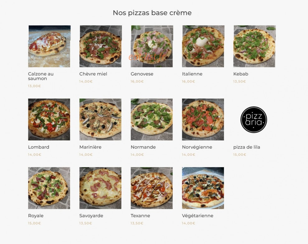 Pizz’Aria — carte page 2