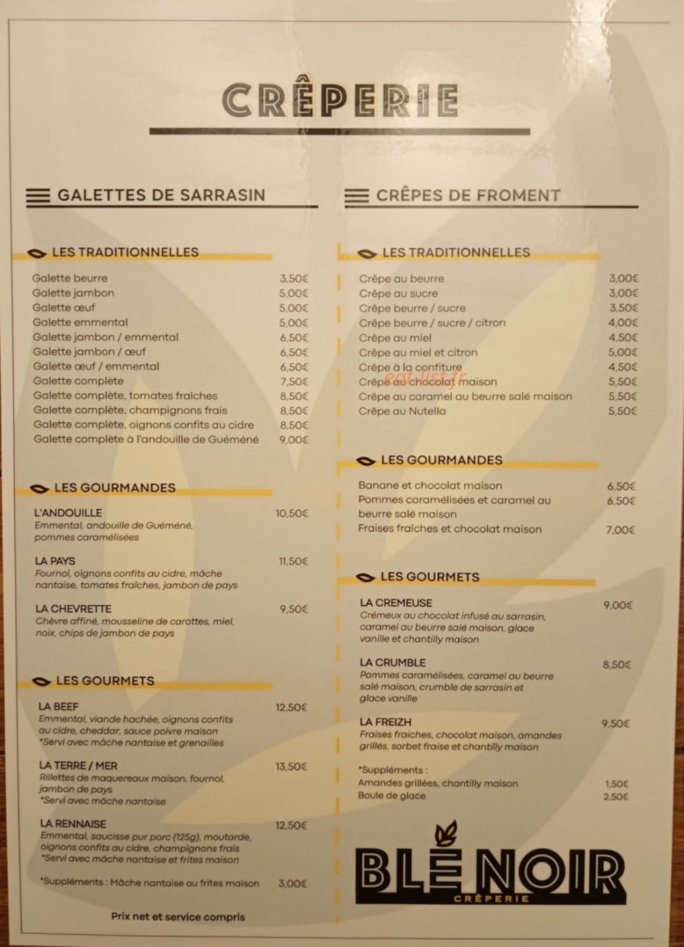Blé Noir — carte page 1