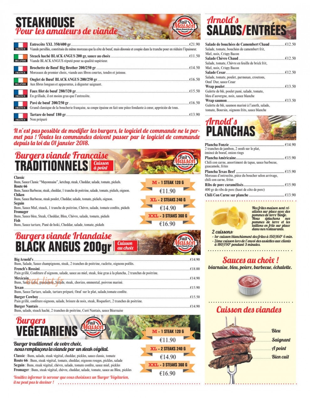 CHEZ Arnold's — carte page 4