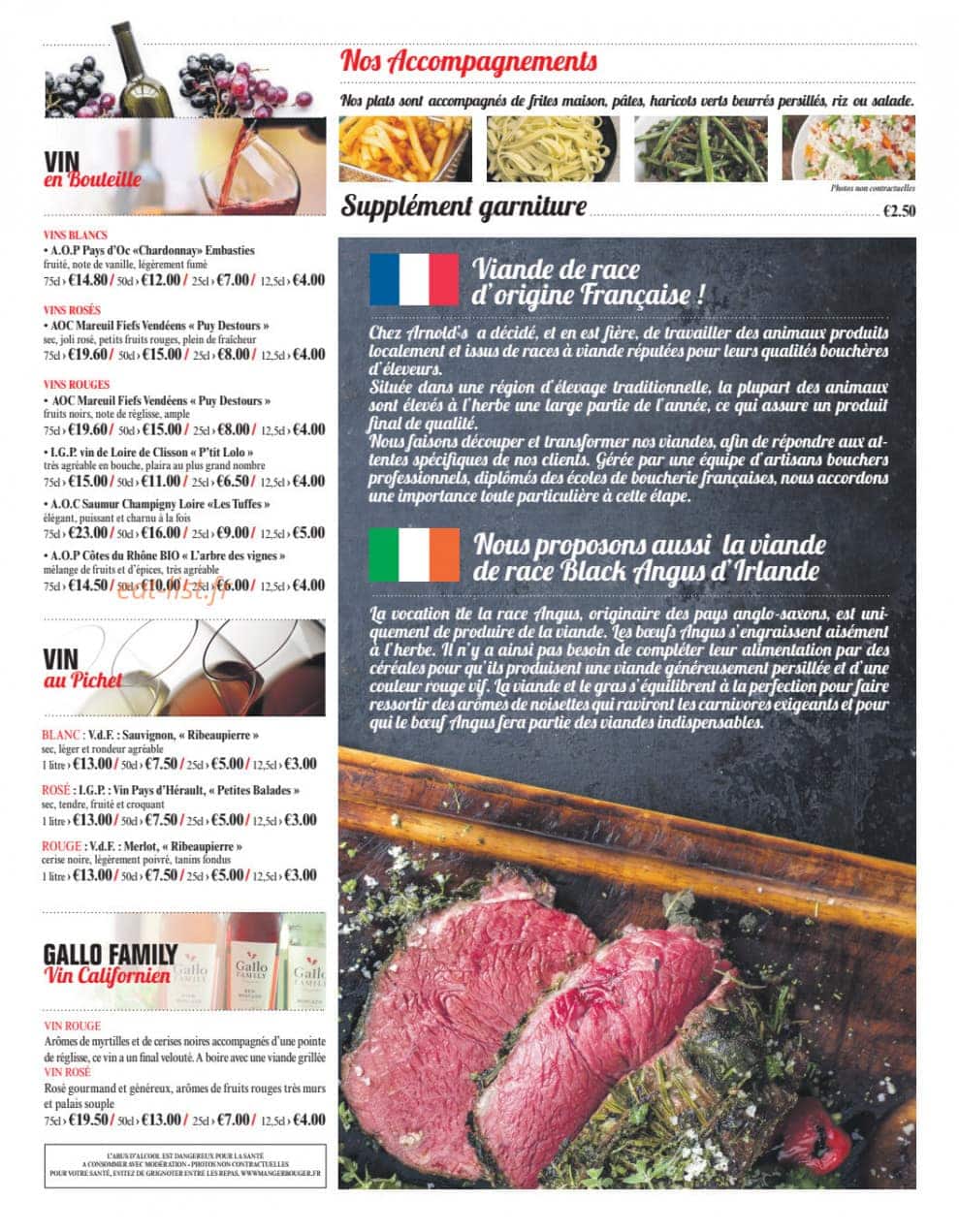 CHEZ Arnold's — carte page 3
