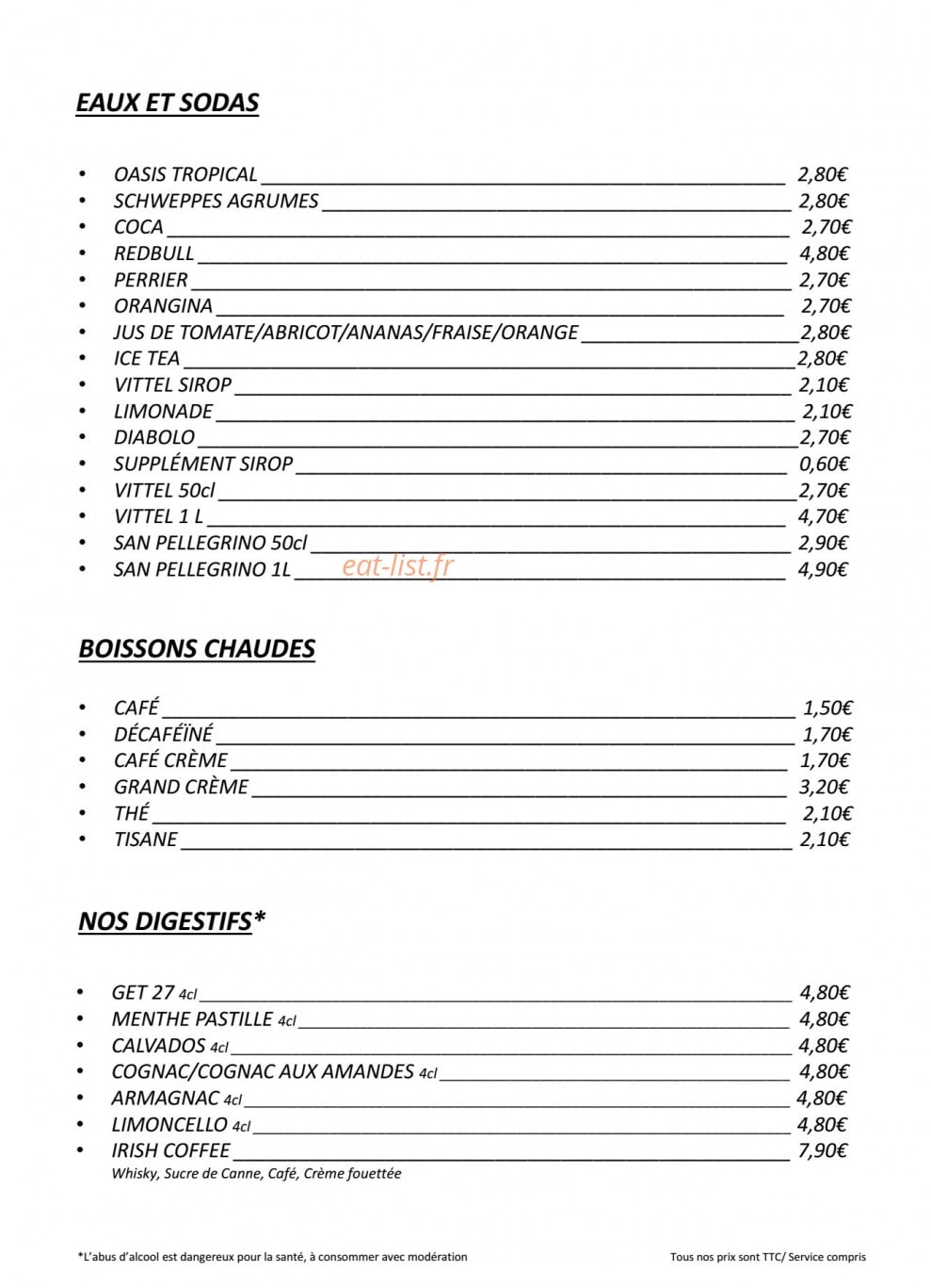 Crêperie Le Rozell — carte page 10