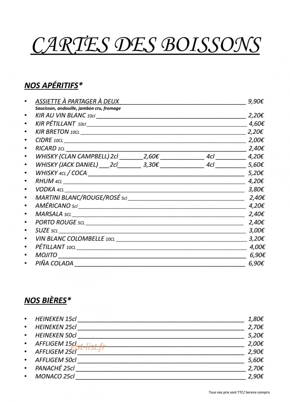 Crêperie Le Rozell — carte page 9