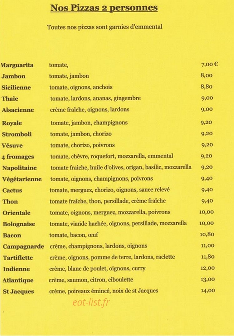 Pizza l'En-ka — carte page 1