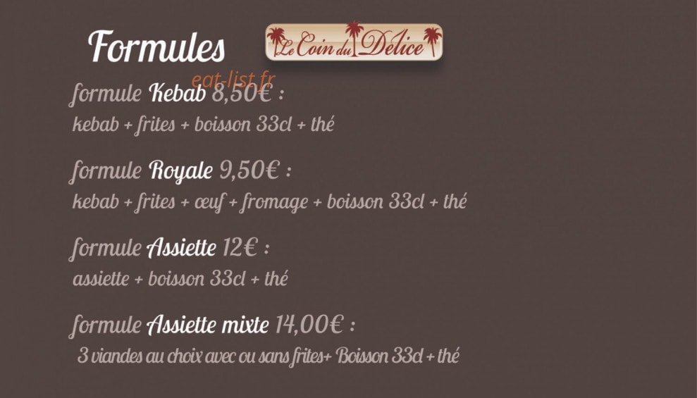 Le Coin Du Délice — carte page 3
