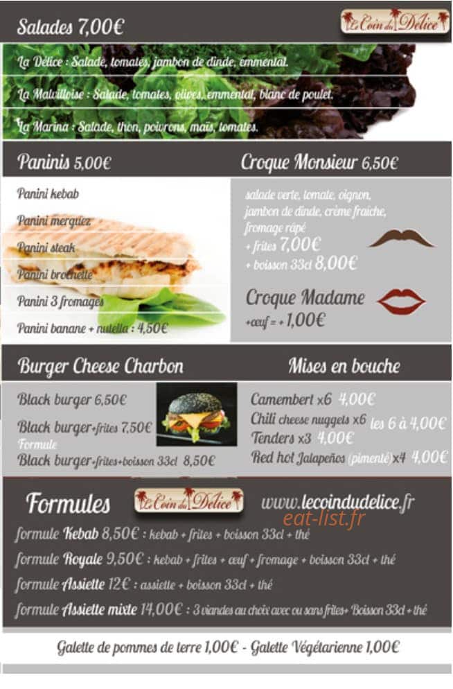 Le Coin Du Délice — carte page 1