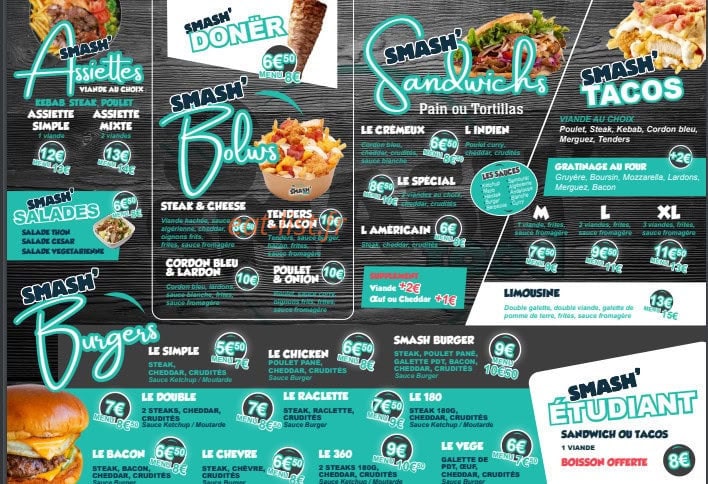 Smash'Food — carte page 2