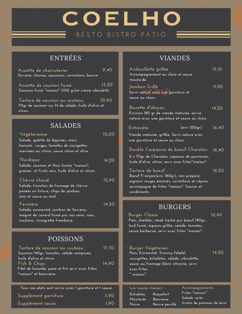 Coelho Resto Bistro Patio — carte page 2