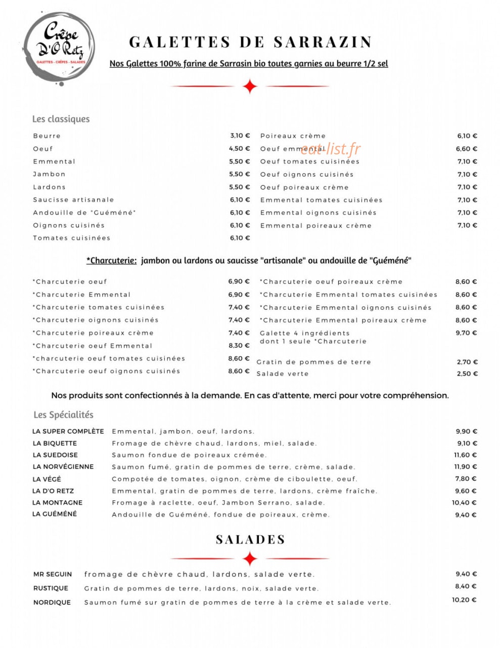 Crêpe D'O Retz — carte page 1