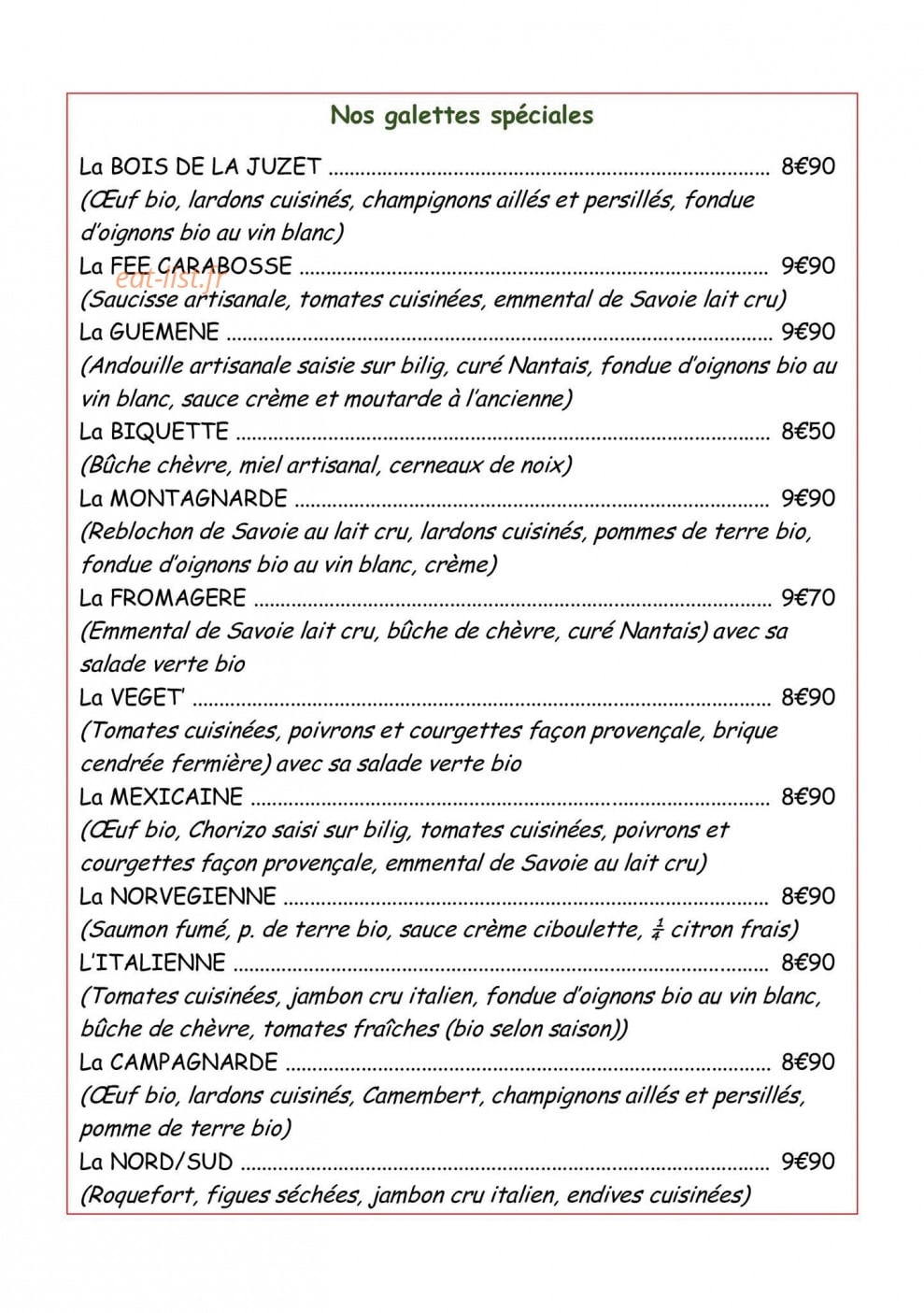 Creperie moulin — carte page 5