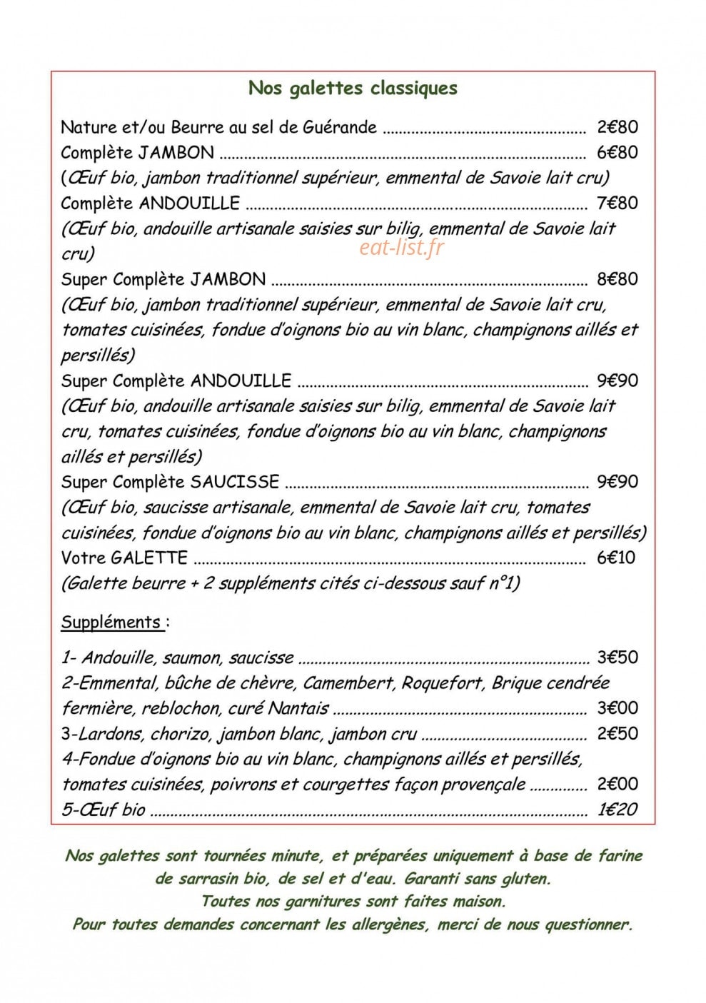 Creperie moulin — carte page 4