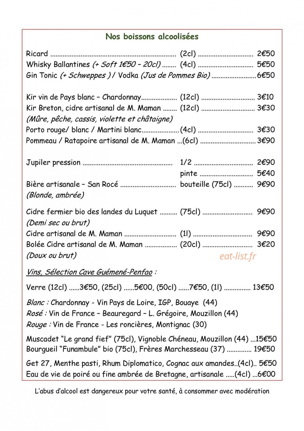 Creperie moulin — carte page 3